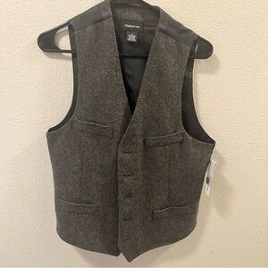 Claiborne Charcoal Herringbone Vest